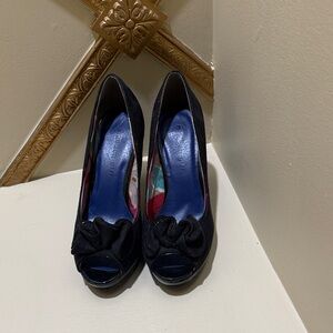 Madden Girl Black Peep-Toe Heels